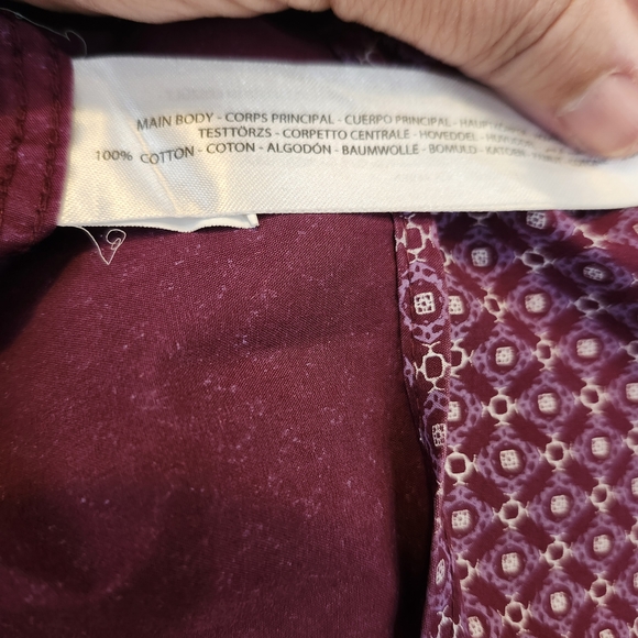 Men's Ariat Purple White Diamond Lattice Pattern Button Down Shirt. Sz L - Picture 4 of 5